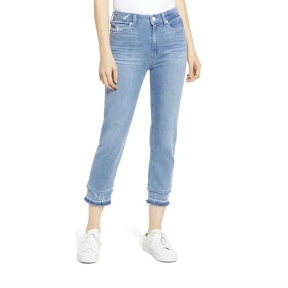 PAIGE Hoxton Straight Crop Jeans with raw double hem - size 25